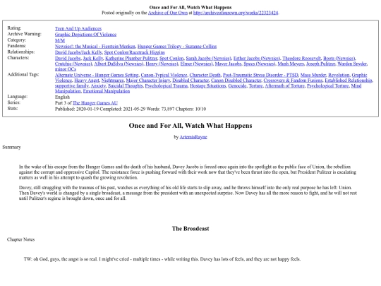 Newsies/fics/Once_and_For_All_Watch screenshot
