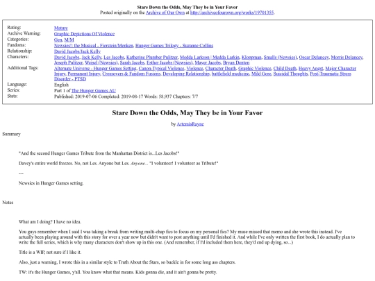 Newsies/fics/Stare_Down_the_Odds_May screenshot