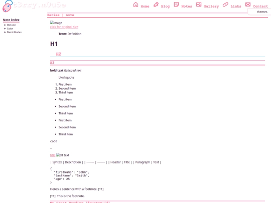 notes/template screenshot