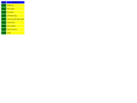 schedule screenshot