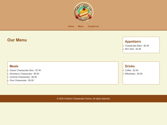 menu screenshot