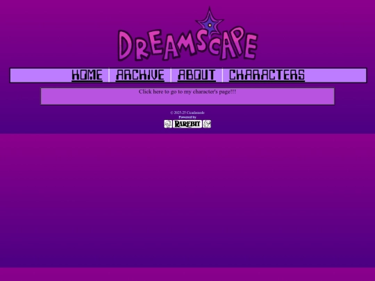 Cicadasuede/Dreamscape/Dreamscape Comic Pages/rarebit-1.5/characters screenshot