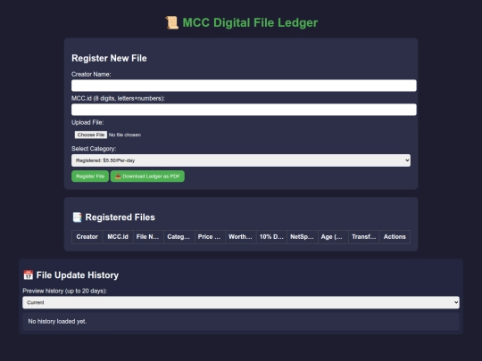 3.4 MCC Legacy Ledger  screenshot