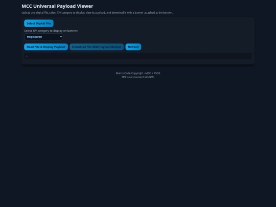 4.1 MCC Universal Payload Viewer & Sales Banner screenshot
