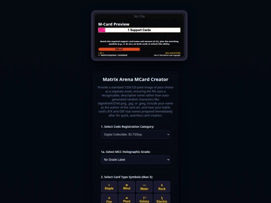 A1234/Matrix Arena - Custom MCard Creator 001 screenshot