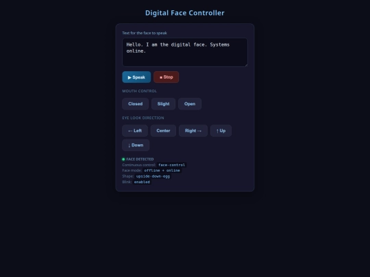 A3/Robot face controls 2 screenshot