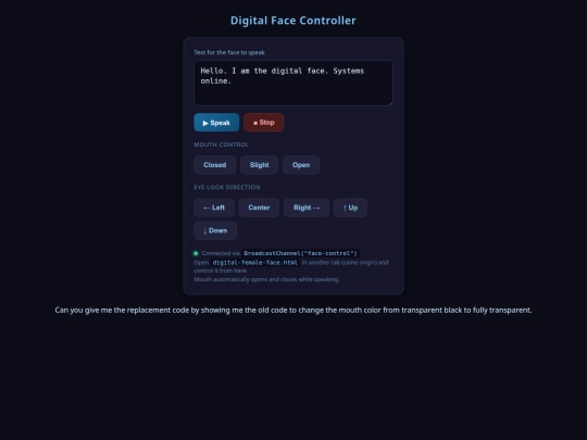 A3/Robot face controls screenshot