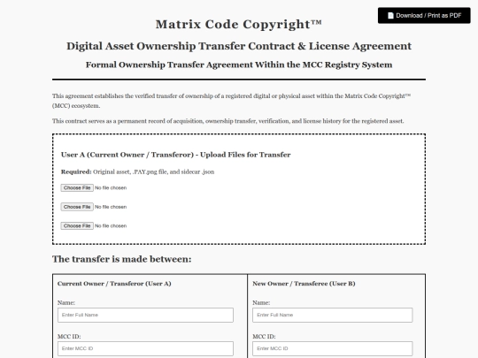Alll/Master Transfer contract - MCC  screenshot