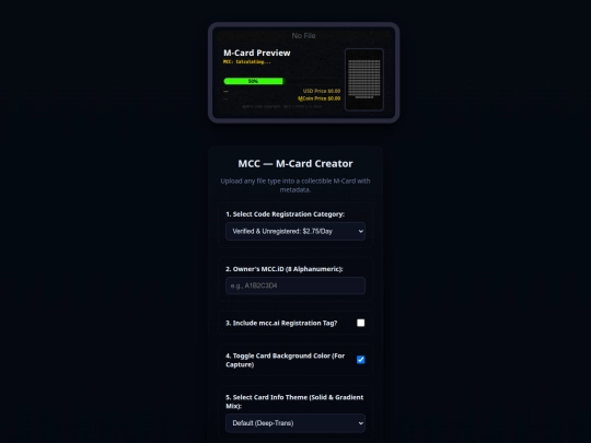 Cards/MCC.DCTC Card Creator.Online¹²⁷  screenshot