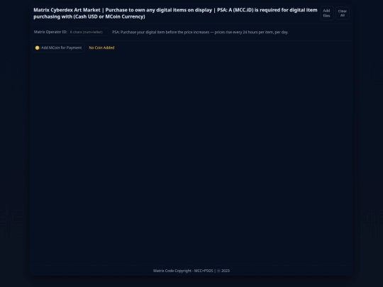 Cards/Matrix Cyberdex Art Market.Online screenshot