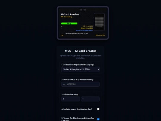 MCARDS MAX/MCC.DCTC Card Creator.Online¹²⁷°⁹F  screenshot