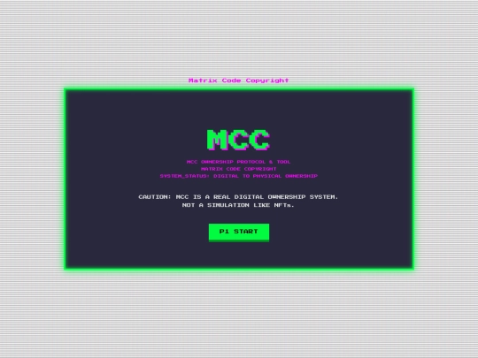 Matrix Copyright User Landing Page screenshot