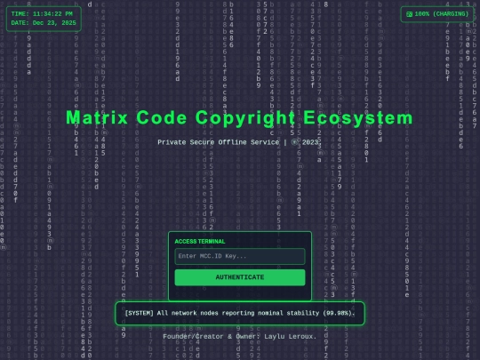 MatrixCodeCopyrightofficialWebsite screenshot