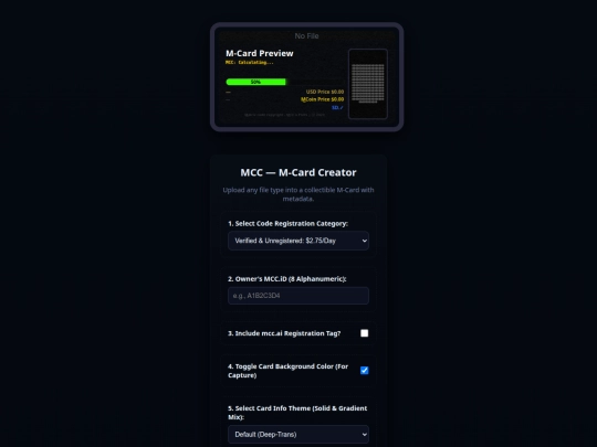 Mcard Valuation Terminal /MCC.DCTC Card Creator.Online¹²⁷°¹  screenshot