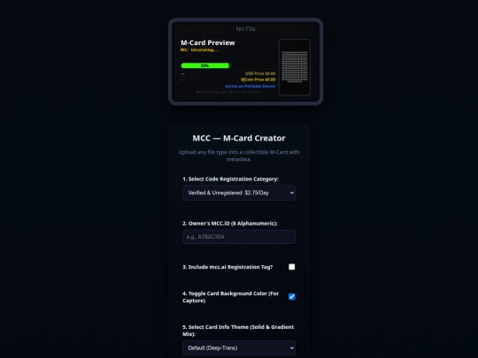 Mcard Valuation Terminal /MCC.DCTC Card Creator.Online¹²⁷°⁴ screenshot