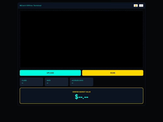 Mcard Valuation Terminal /MCard Valuation - Test 10¹ screenshot