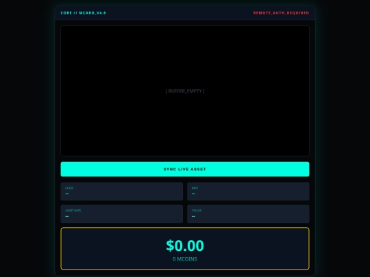 Mcard Valuation Terminal /MCard Valuation - Test 8  screenshot