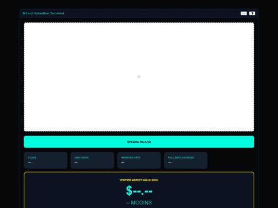 Mcard Valuation Terminal /MCard Valuation Terminal Reader ⦿ screenshot