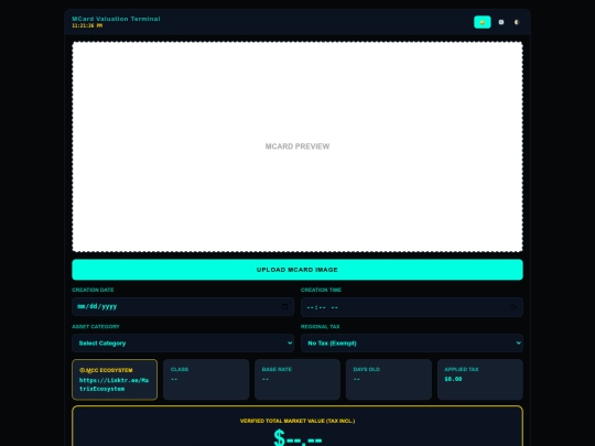 Mcard reader file/MCard Valuation Reader king⁴ - manual input screenshot