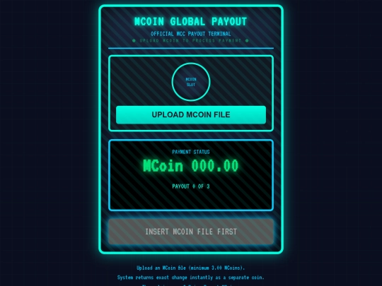 Mcoin equals /MCOIN GLOBAL PAYOUT - MCC 2 FIN  screenshot