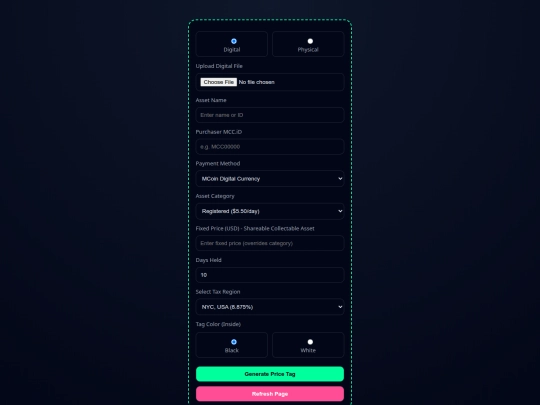 Wallet update fix/Digital-Physical Qr Tag Creator FIN  screenshot