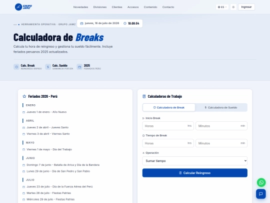 calculadorabreaks screenshot