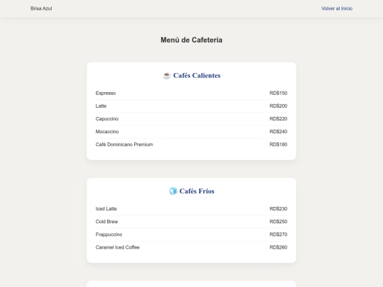 menu screenshot