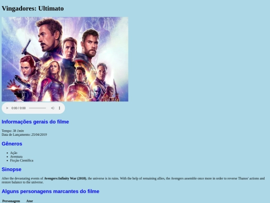 pages/exerc_vingadores/paginaVingadores screenshot