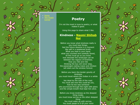 snack-corner/poetry screenshot