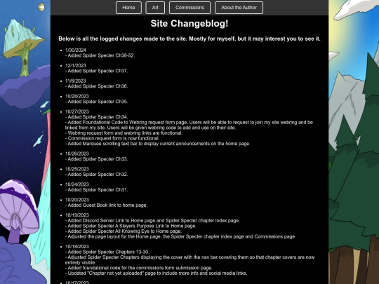 Site Page/changeblog screenshot