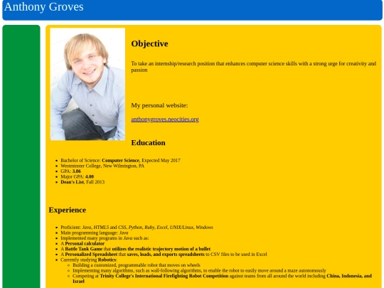 HTMLresume screenshot