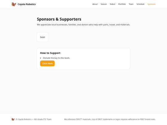 coyote/sponsors screenshot