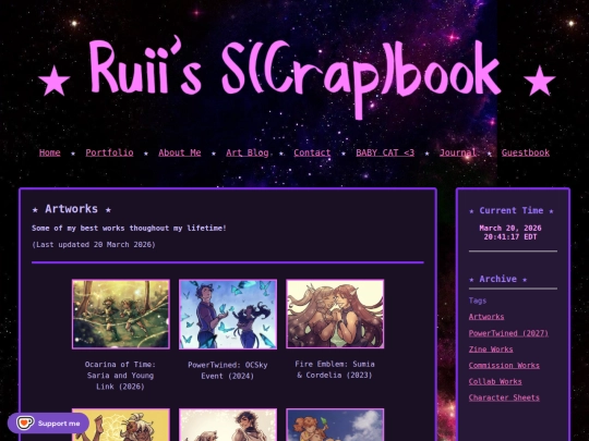 Portfolio/artworks screenshot