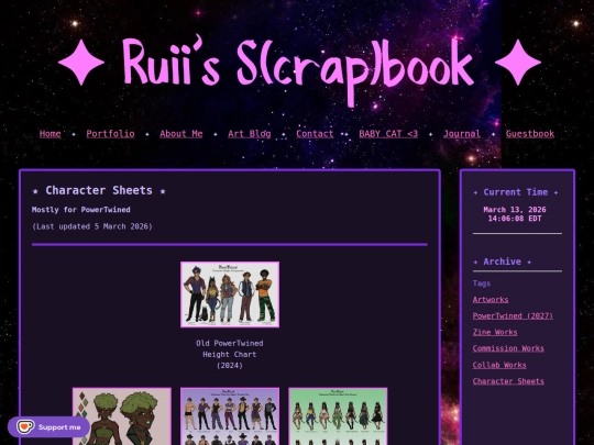 Portfolio/charactersheets screenshot