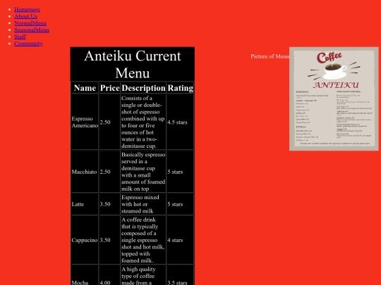 FinalAssignment/NormalMenu screenshot