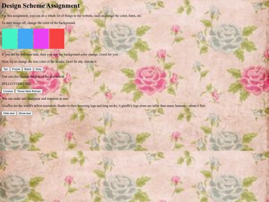 JavascriptFolder/DesignSchemeAssignment screenshot