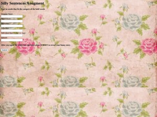 JavascriptFolder/SillySentencesAssignment screenshot
