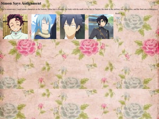 JavascriptFolder/SimonSaysAssignment screenshot