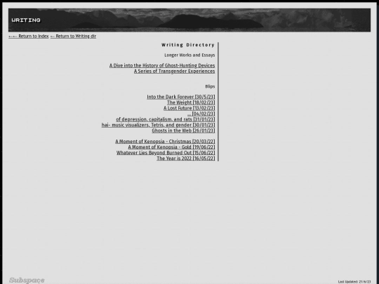 writing screenshot