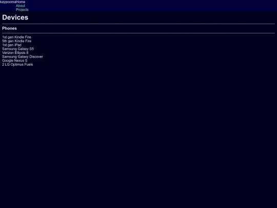devices screenshot