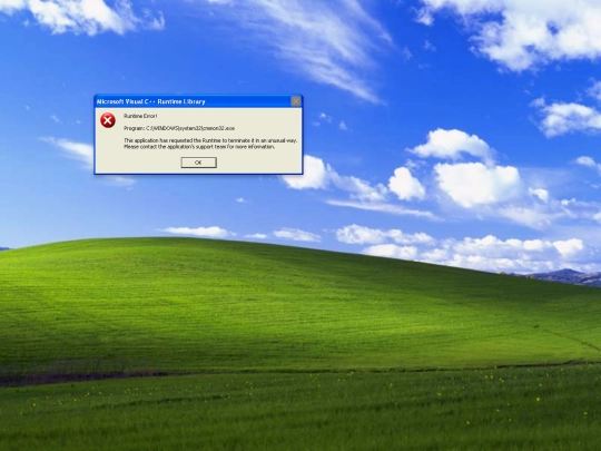 error screenshot