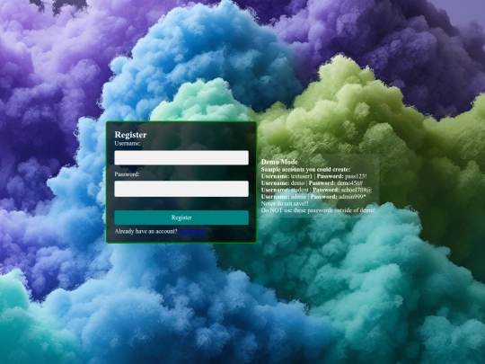 registration screenshot
