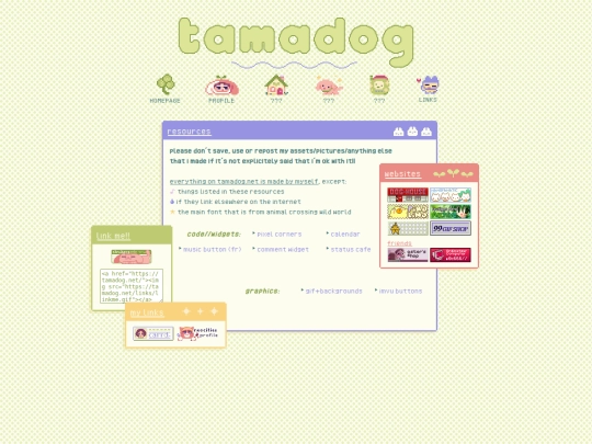 links screenshot