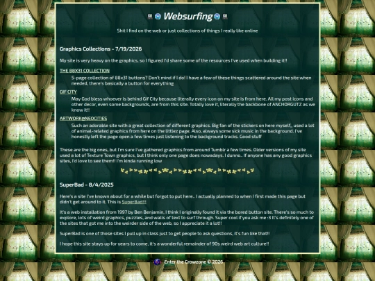 collections/websurfing screenshot
