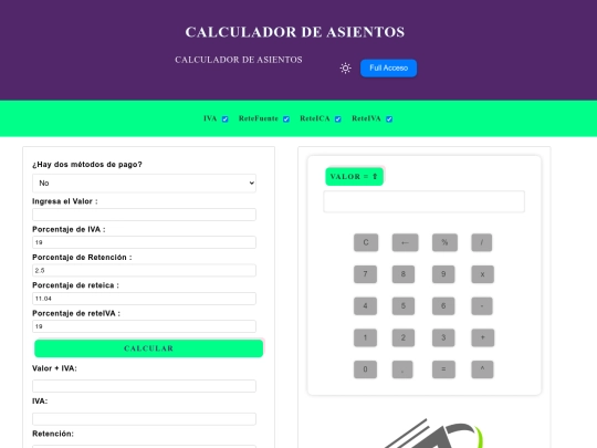 Calculador/calculador screenshot