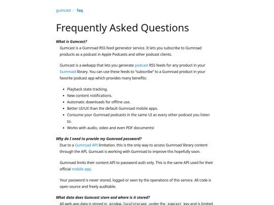 faq screenshot