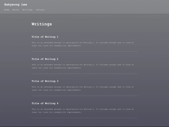 writings screenshot