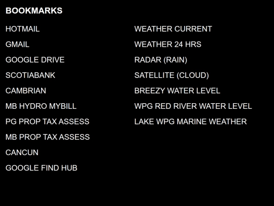 links screenshot