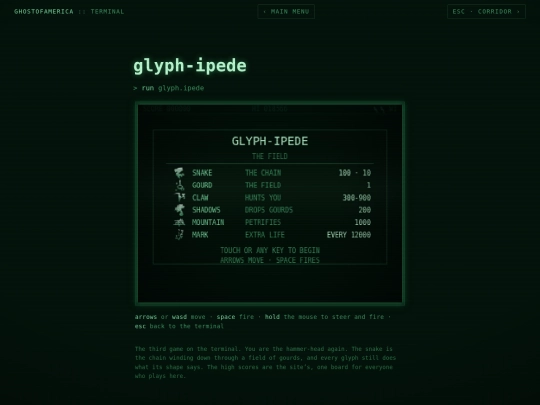 prototypes/page-glyph-ipede screenshot