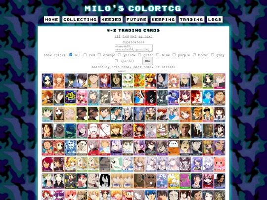 tradingcardsN-Z screenshot